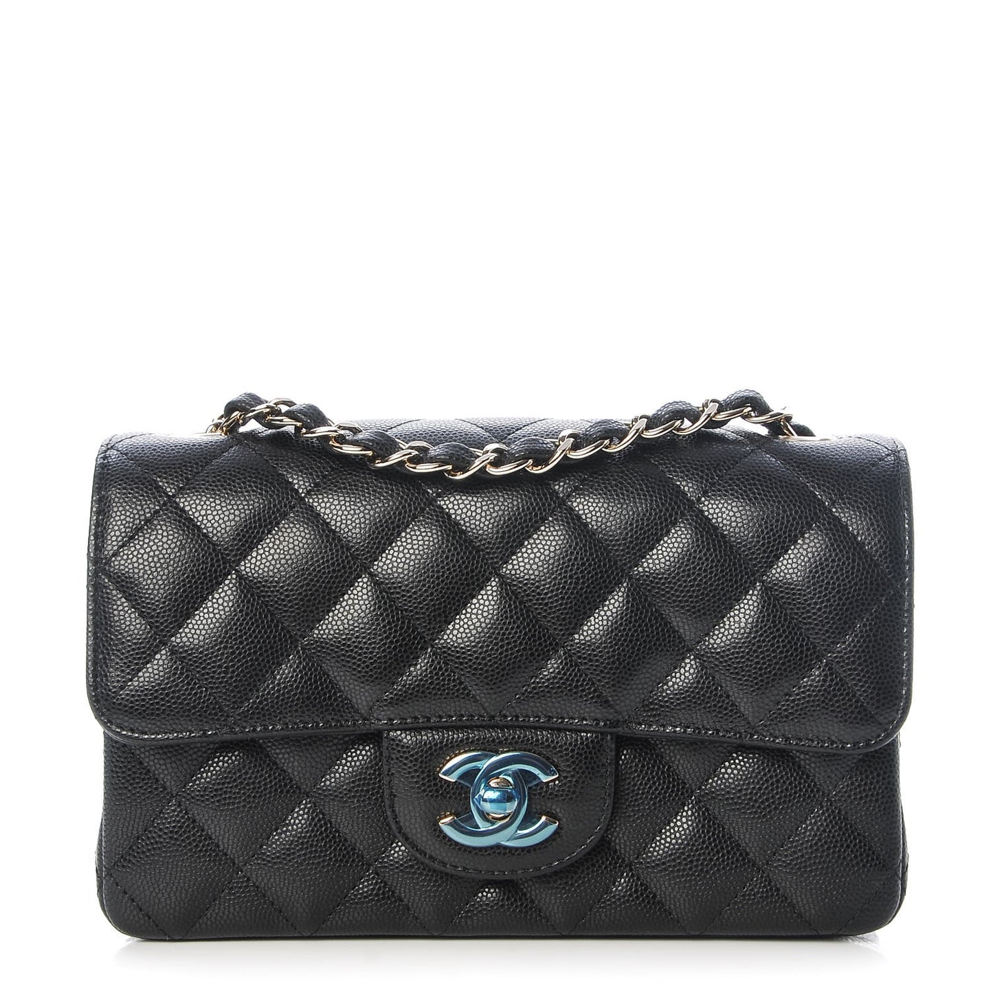 Caviar Quilted Mini Rectangular Flap Black