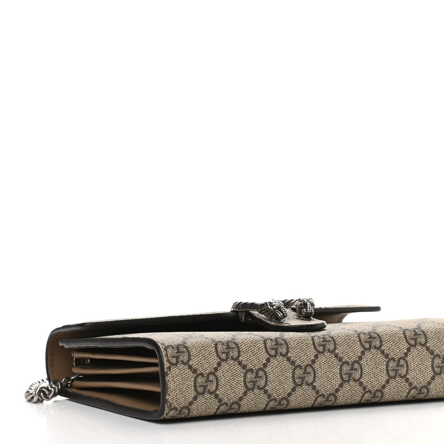 GG Supreme Monogram Mini Dionysus Chain Wallet Beige Taupe