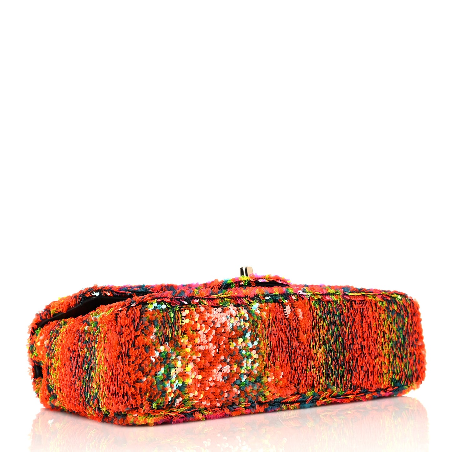Sequin Logo Single Flap Orange Turquoise Pink