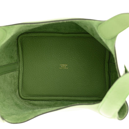 Hermes Taurillon Maurice Picotin Lock 18 PM Vert Criquet 5 of 11