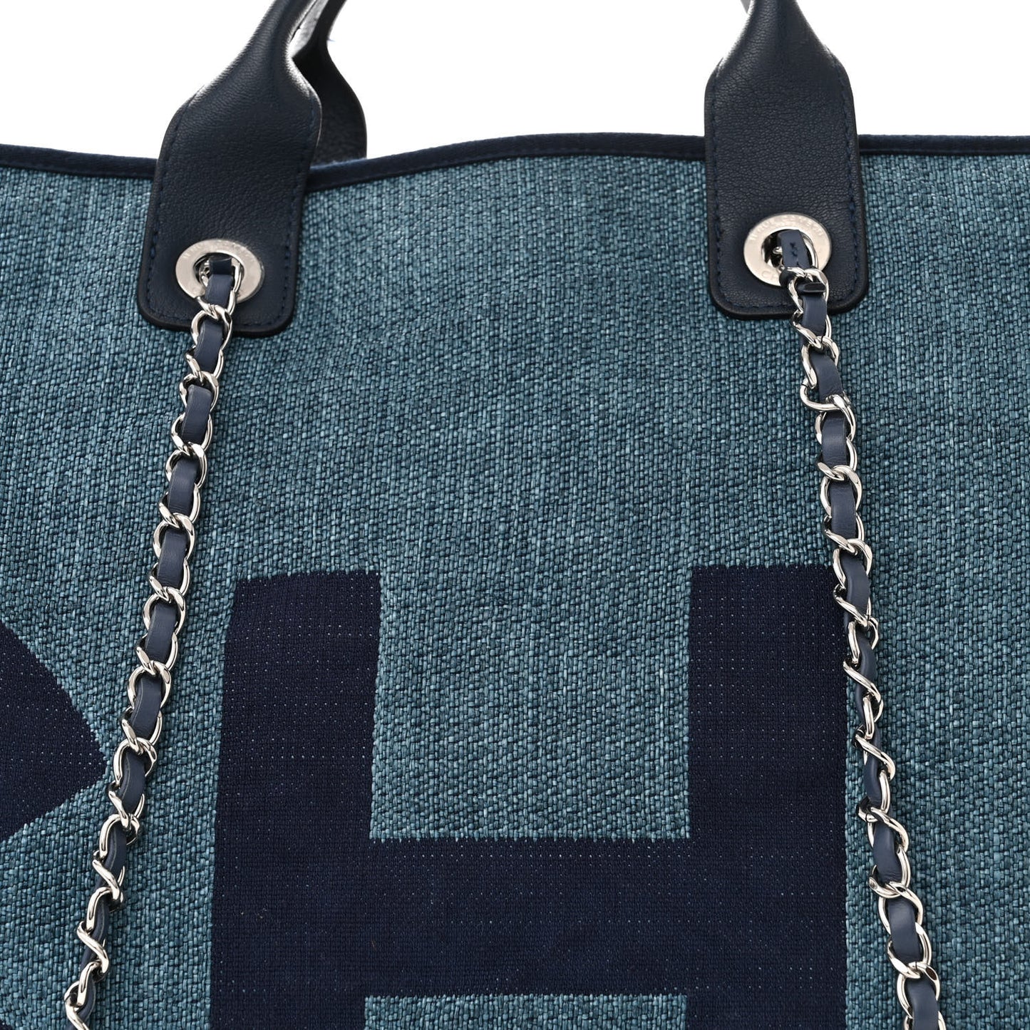 Canvas Large Shopping Tote Dark Blue