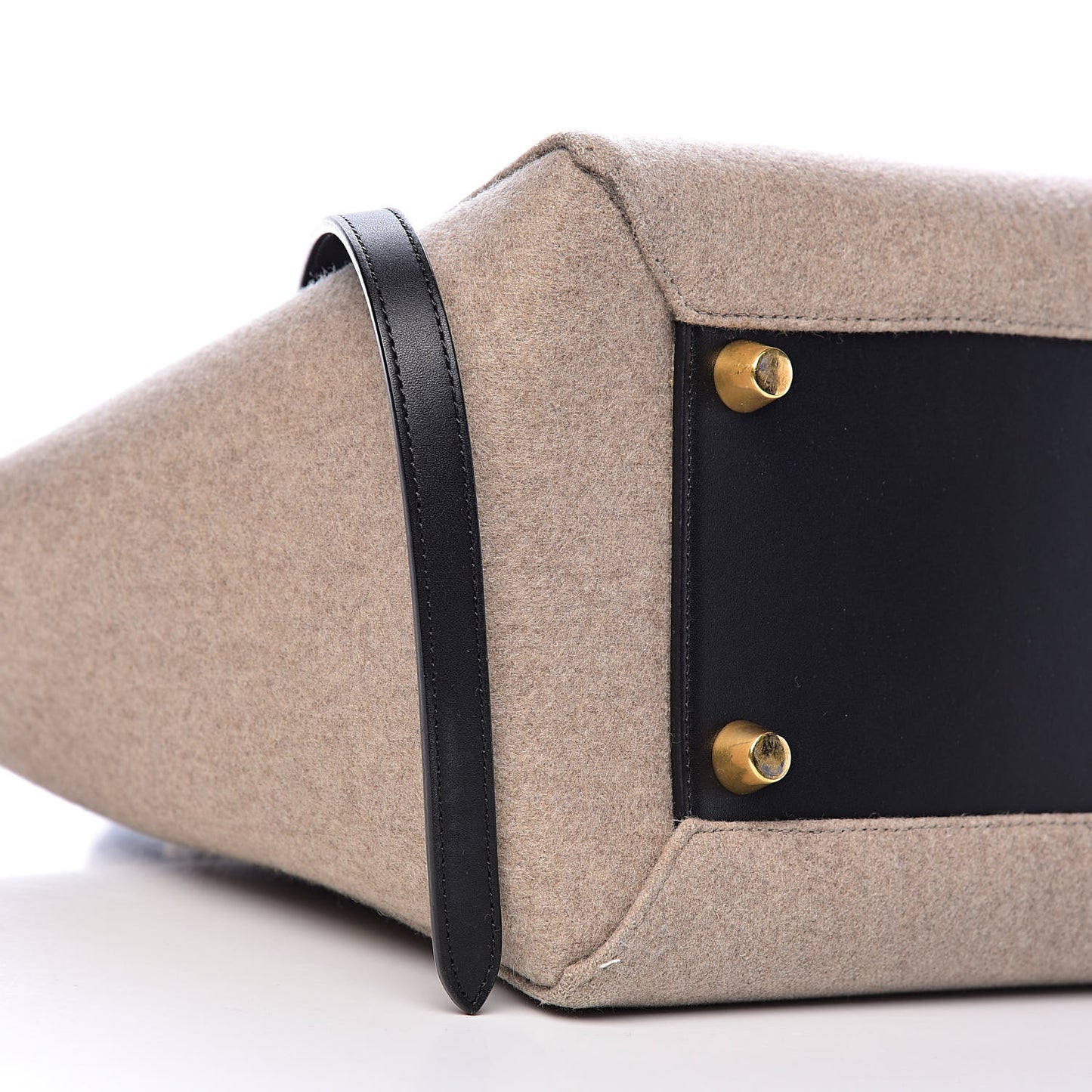 Felt Smooth Calfskin Mini Belt Bag Beige