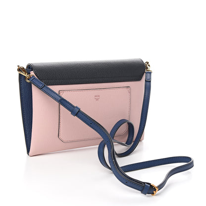 MCM Grained Calfskin Small Milla Clutch Pale Mauve Navy 3 of 10