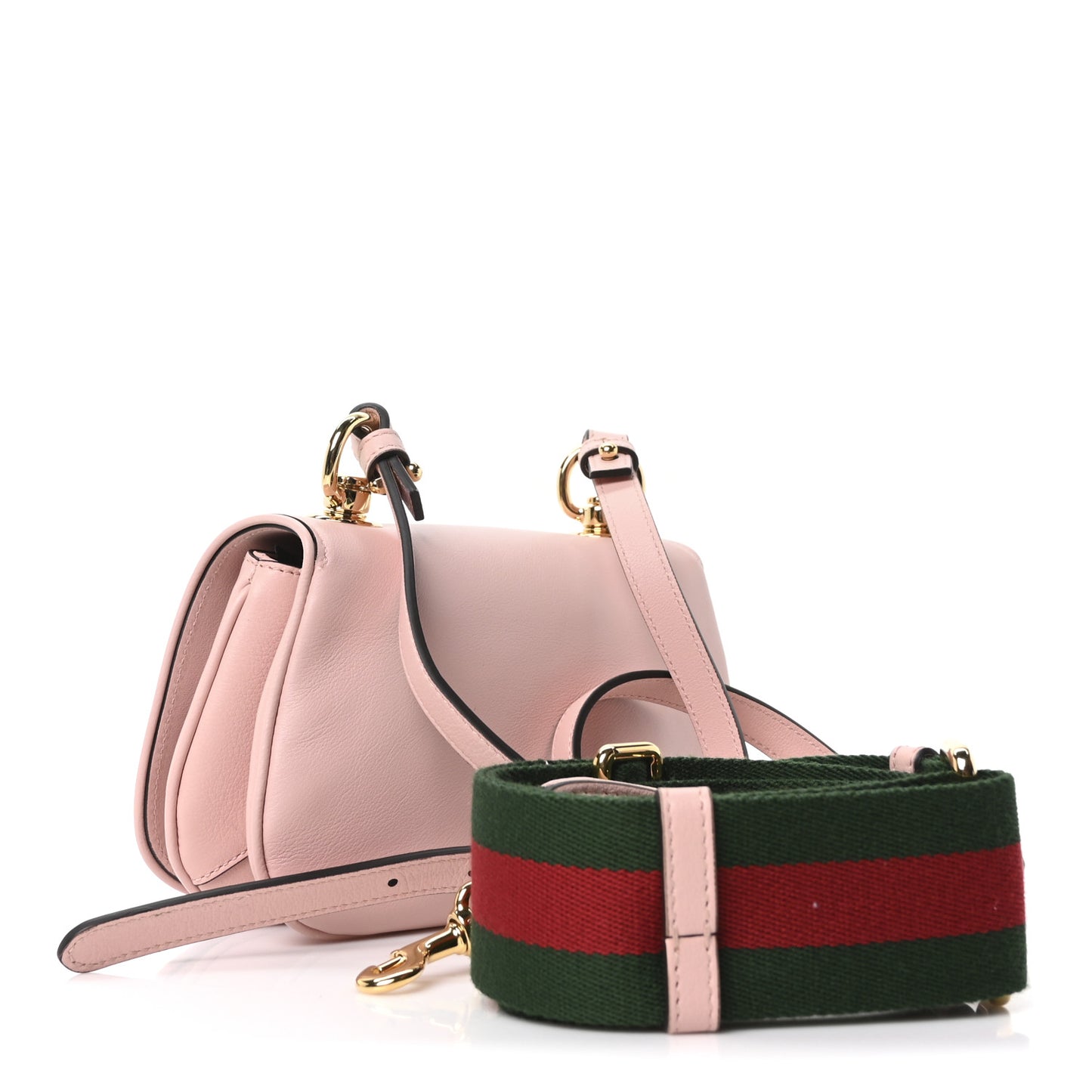 Roxy Calfskin Web Mini Blondie Shoulder Bag Powder Pink