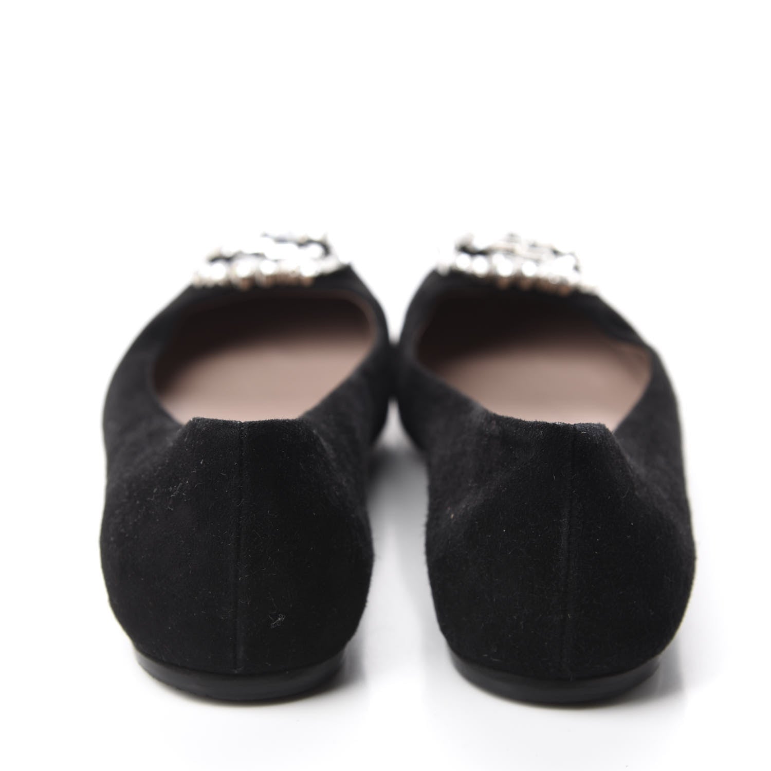 Gucci Suede Crystal Interlocking G Ballet Flats 36.5 Black 5 of 9