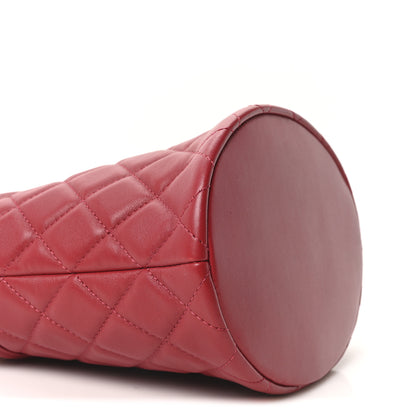 Chanel Calfskin Quilted Boy Bucket Bag Red 9 of 10