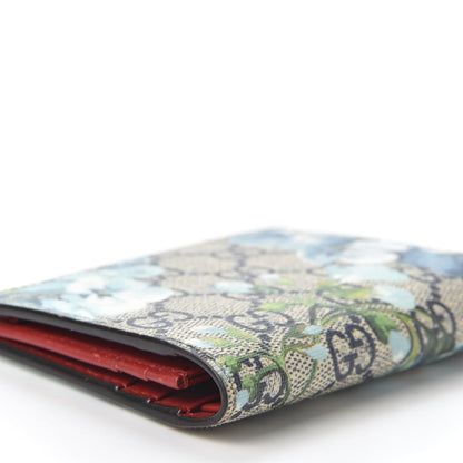 Gucci GG Supreme Monogram Blooms Card Case Beige Blue Navy Hibiscus Red 5 of 8