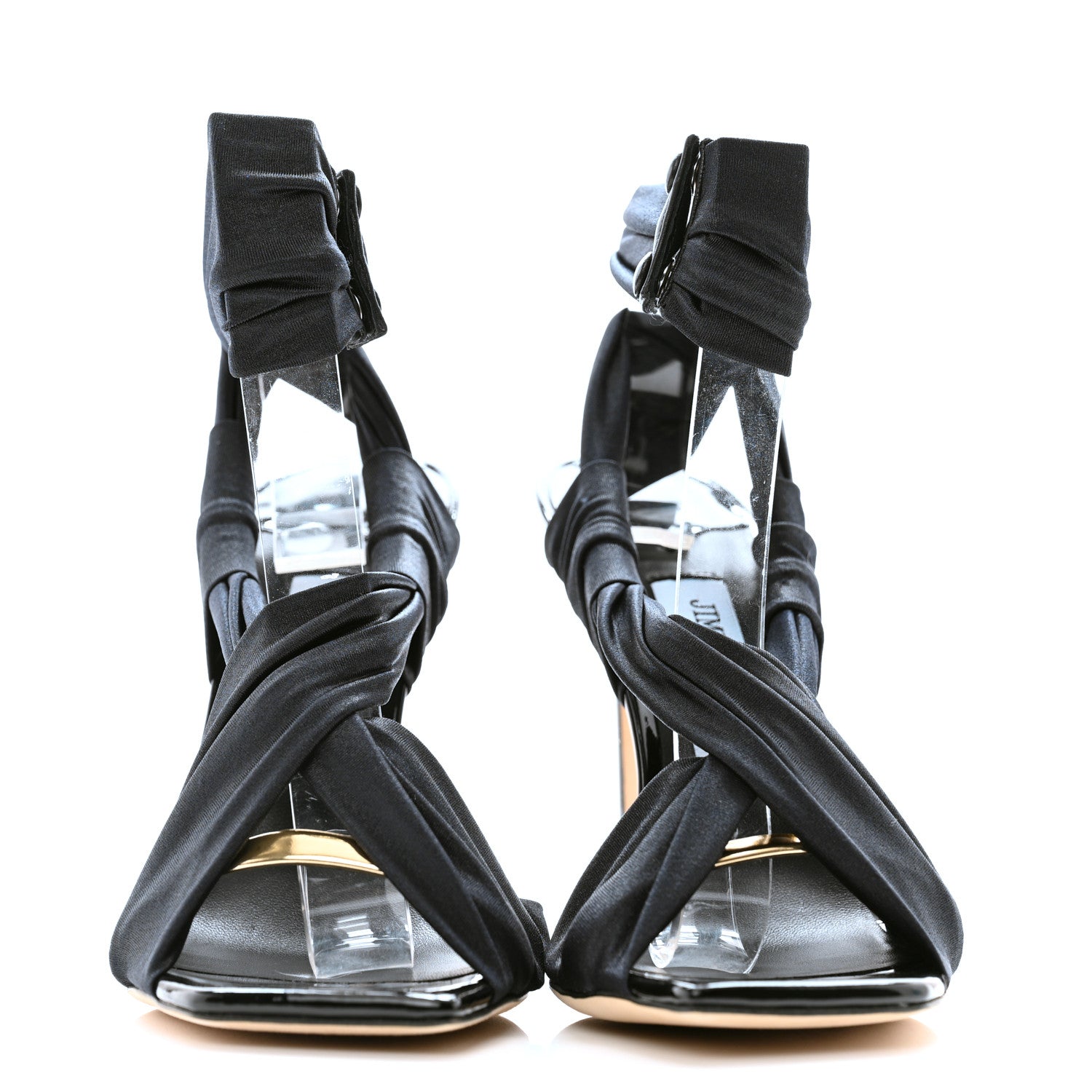 Jimmy Choo Wetlook Jersey Neoma 110 Sandals 39 Black 2 of 8