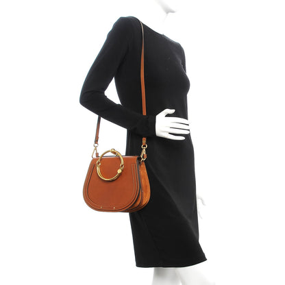 Chloe Calfskin Suede Medium Nile Bracelet Bag Caramel 2 of 8