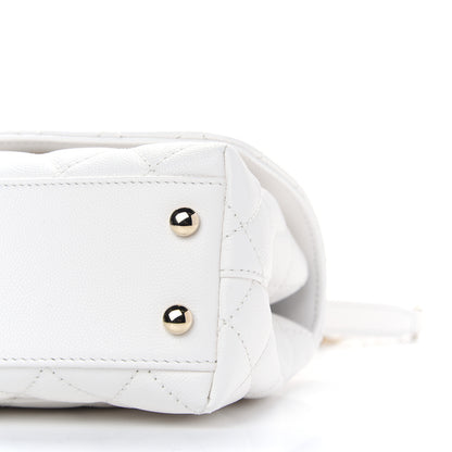 Chanel Caviar Quilted Extra Mini Coco Handle Flap White 9 of 9