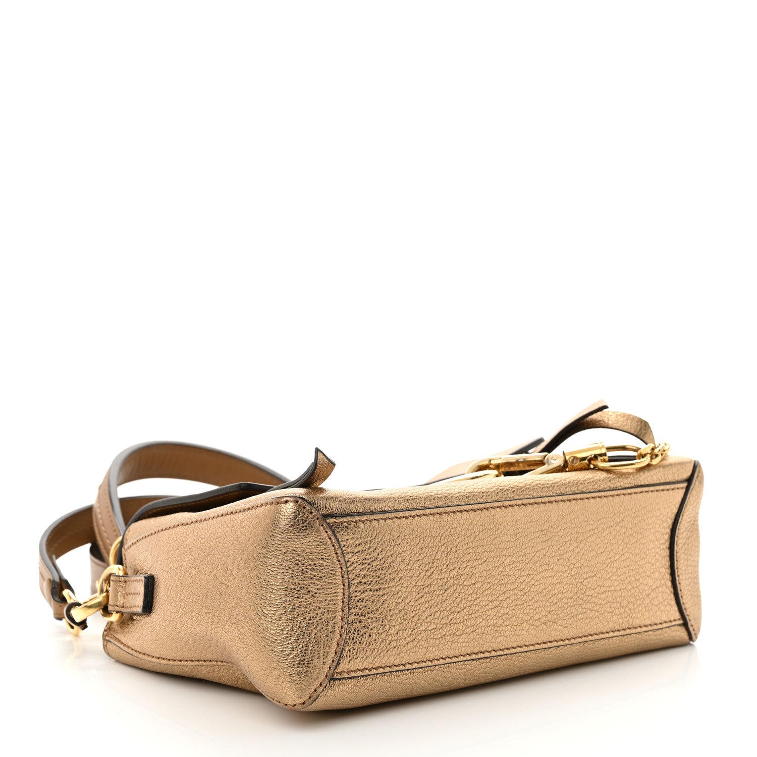 Chloe Metallic Calfskin Mini Faye Day Shoulder Bag Gold 4 of 10