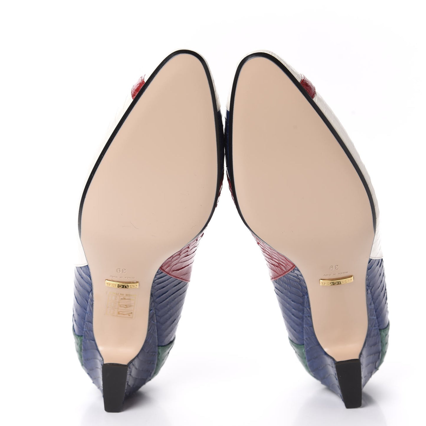 Snakeskin Crystal Double G Pumps 39 Multicolor