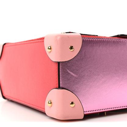 Gucci Calfskin Suede Snakeskin Valentines Day Small Padlock Bamboo Shoulder Bag Red Pink Multicolor 9 of 9