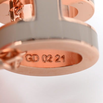Hermes Lacquered Rose Gold Mini Pop H Pendant Necklace Marron Glace 5 of 6