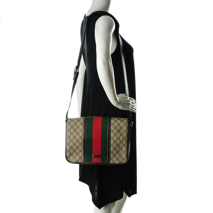 Gucci GG Plus Monogram Web Medium Flap Messenger Beige Dark Brown 2 of 7