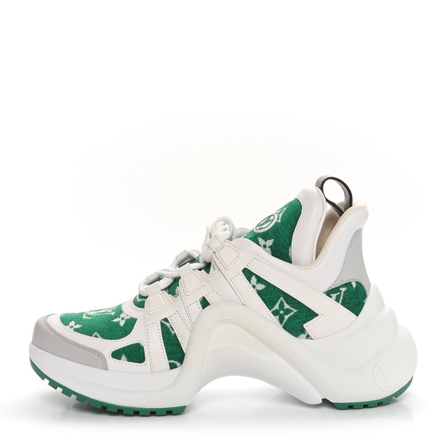 Louis Vuitton Jacquard Velvet Monogram LV Archlight Sneakers 39.5 White Vert 1 of 9