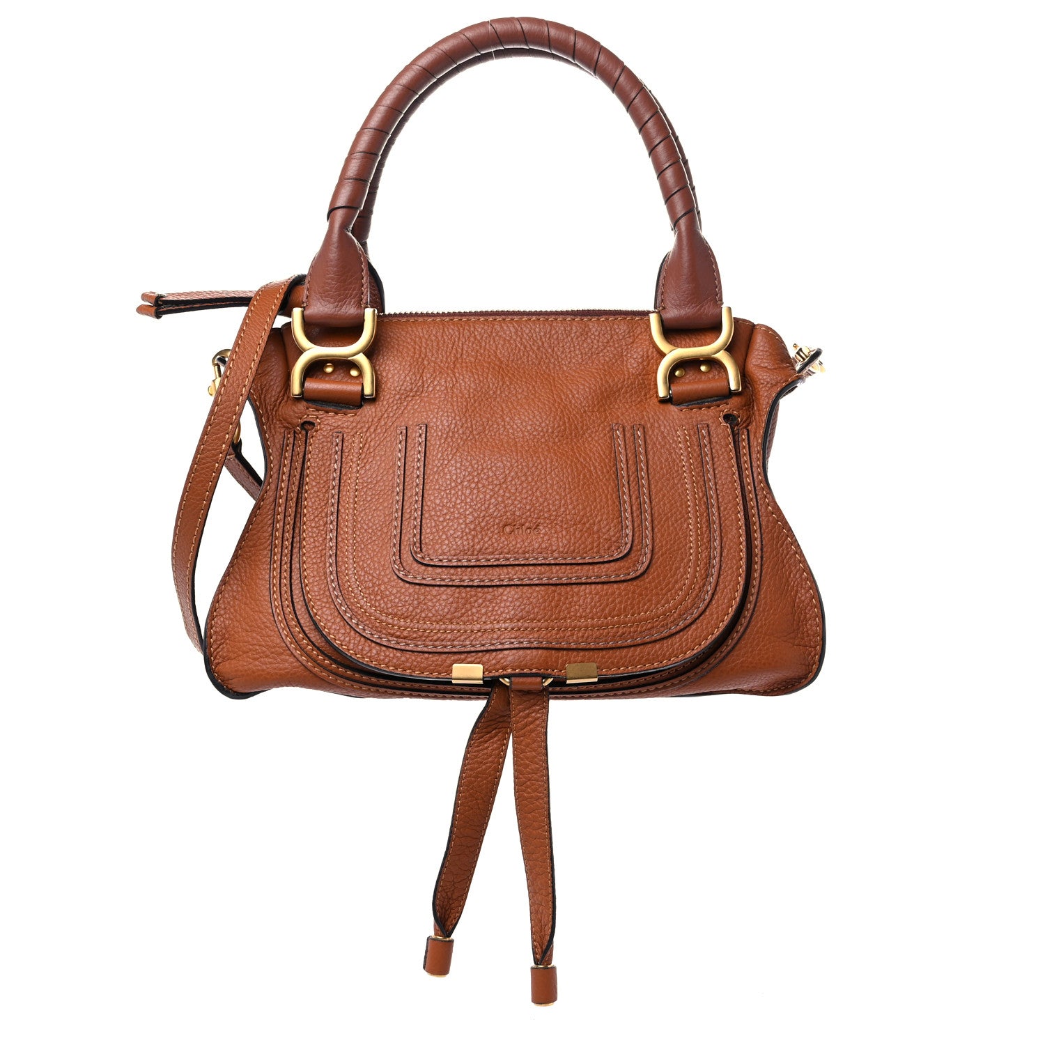 Chloe Calfskin Small Marcie Satchel Tan 1 of 14