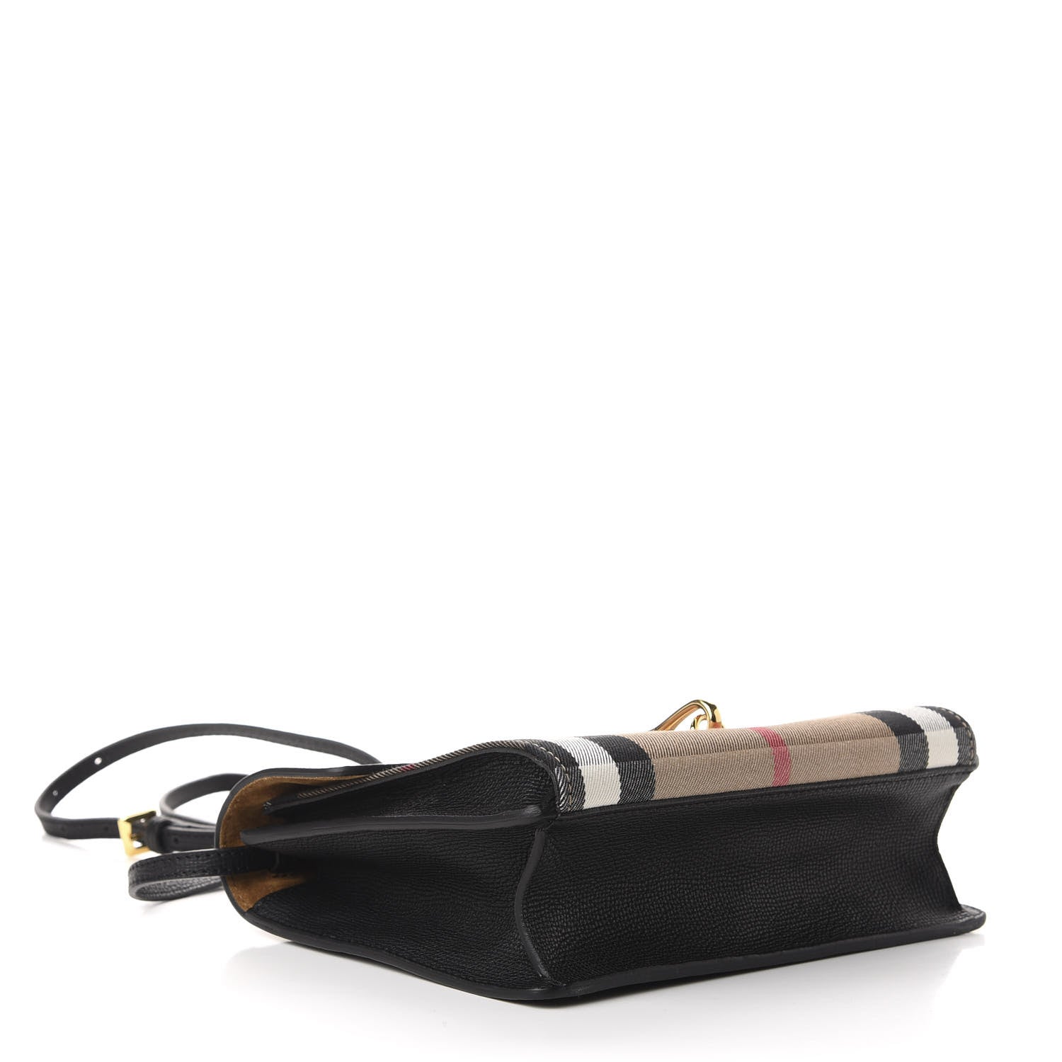 Burberry Derby Calfskin House Check Small Macken Crossbody Bag Black 4 of 10