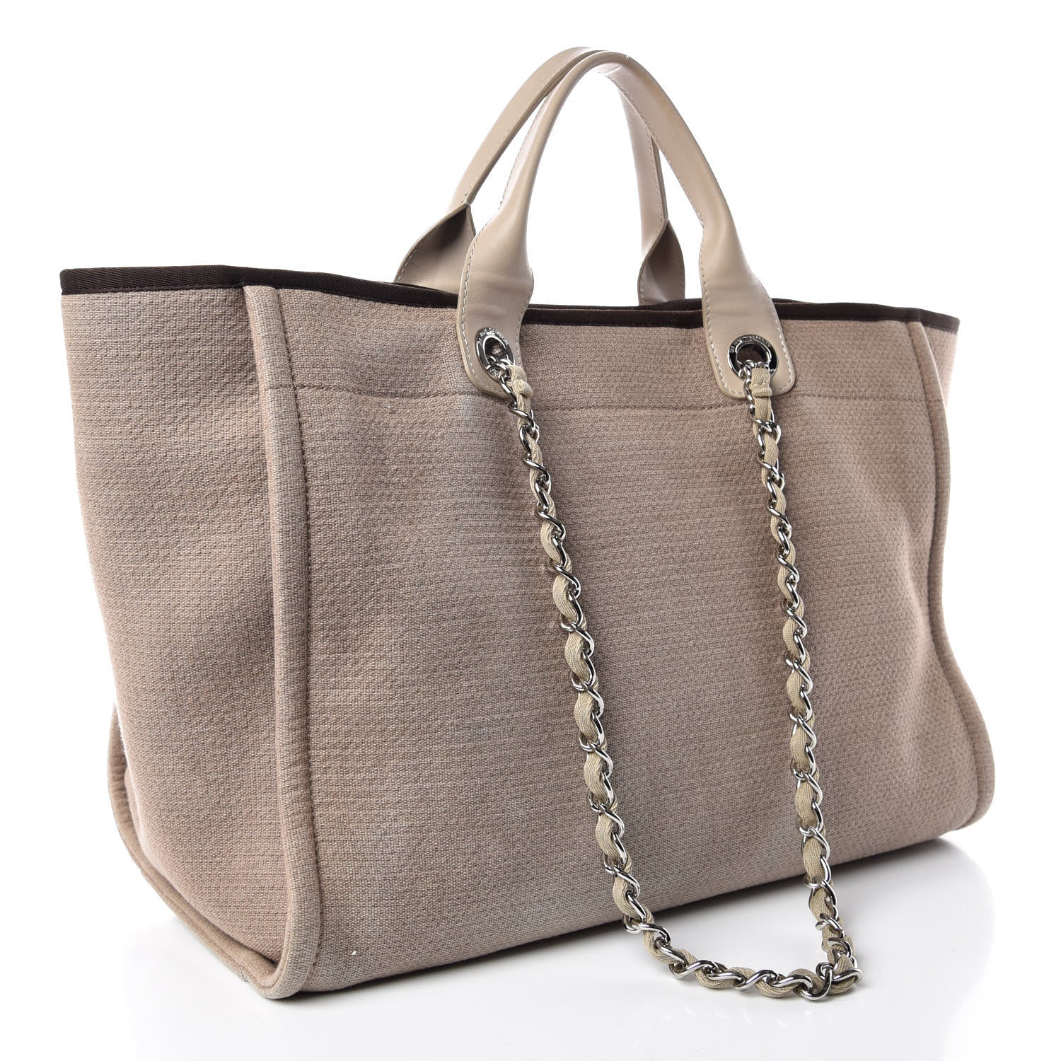 Chanel Canvas Large Deauville Tote Ecru 3 of 11