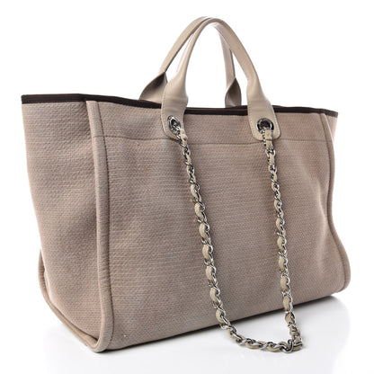 Chanel Canvas Large Deauville Tote Ecru 3 of 11