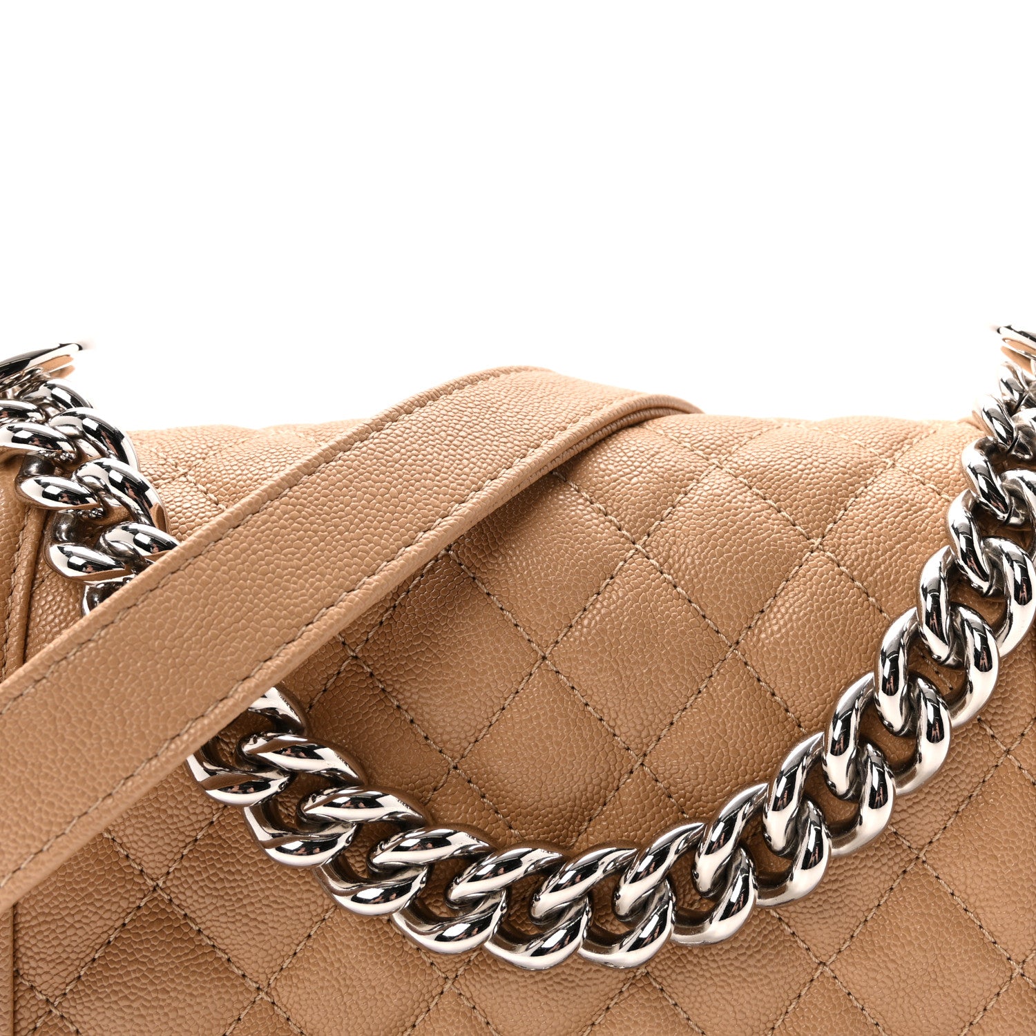 Chanel Caviar Quilted Small Boy Flap Beige 8 of 10