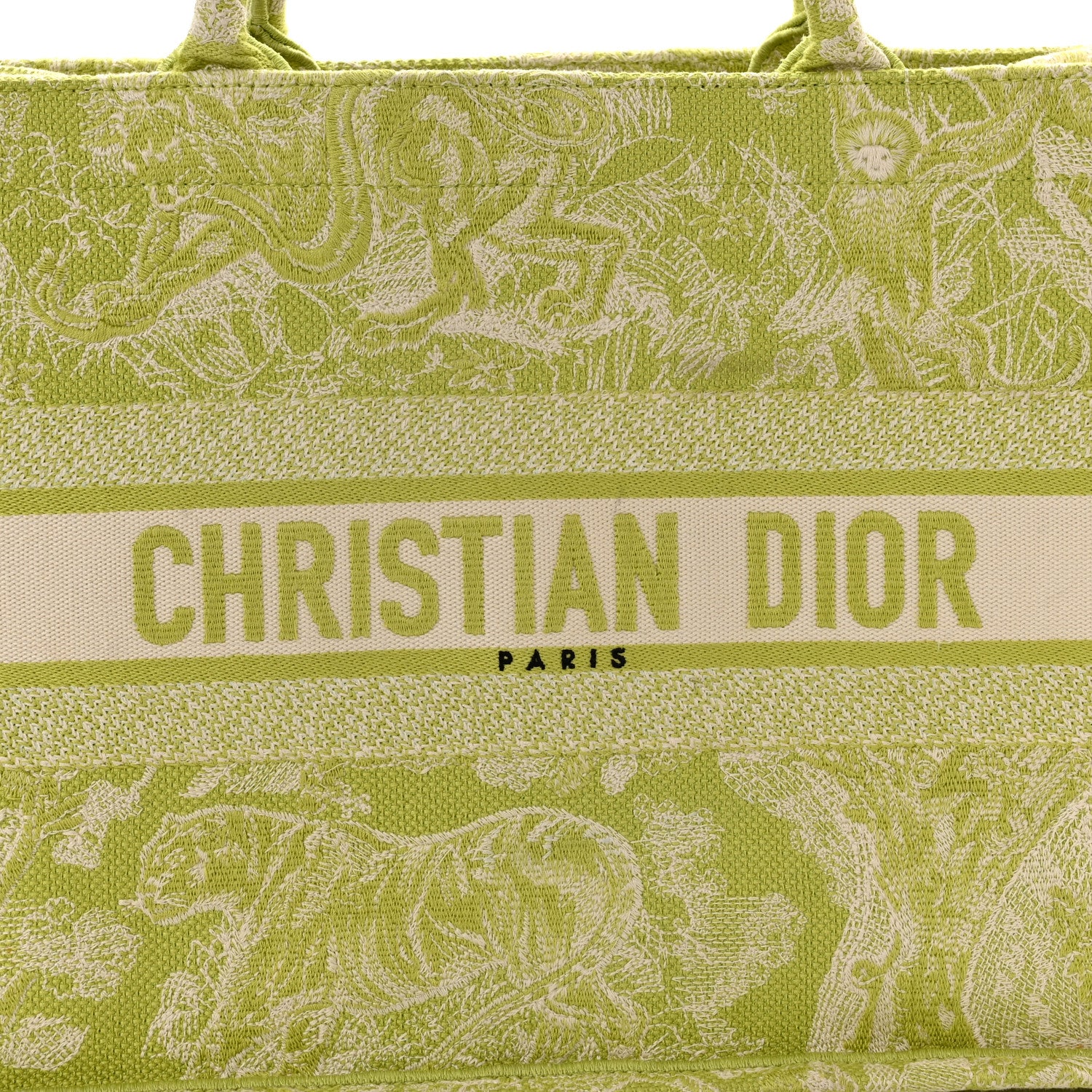 Christian Dior Canvas Embroidered Medium Dioriviera Toile De Jouy Book Tote D-Lite Green 8 of 10