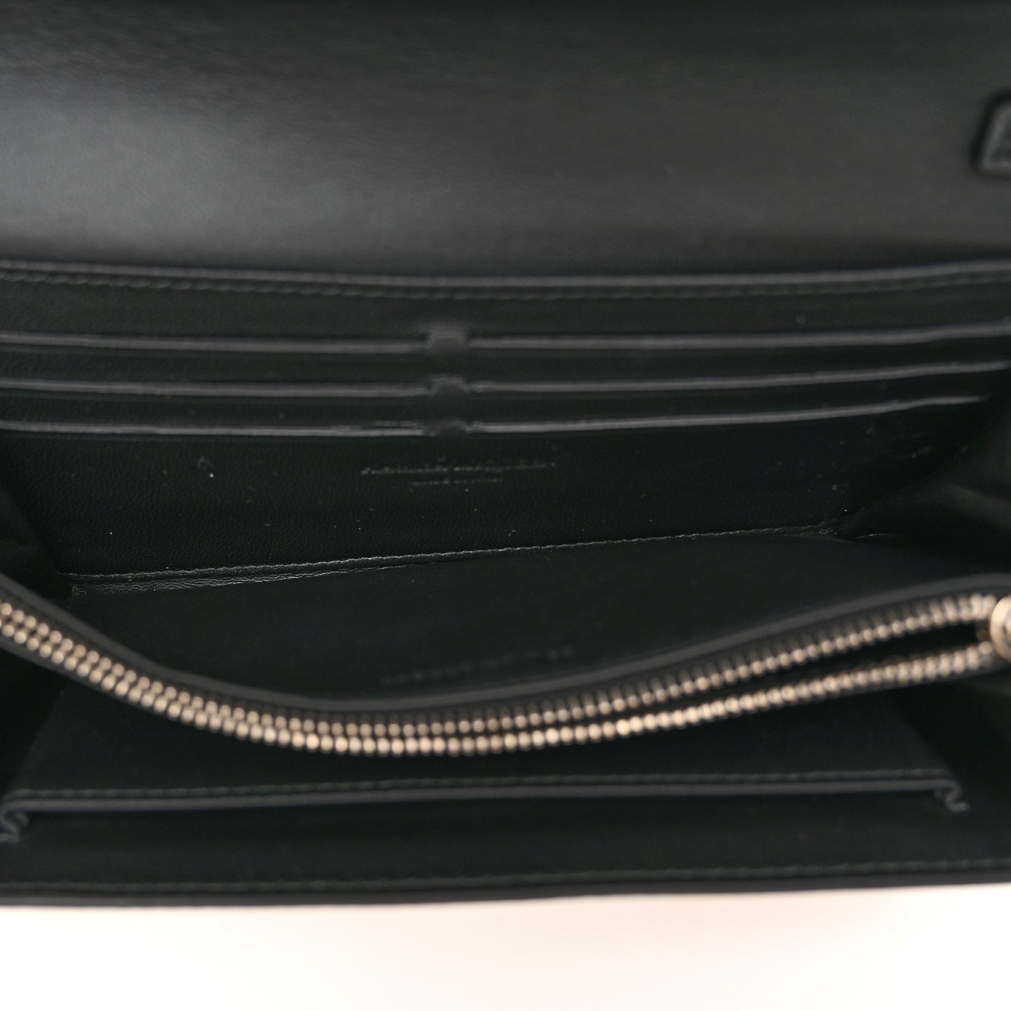 Metallic Pebbled Calfskin Skull Wallet on Chain Gold