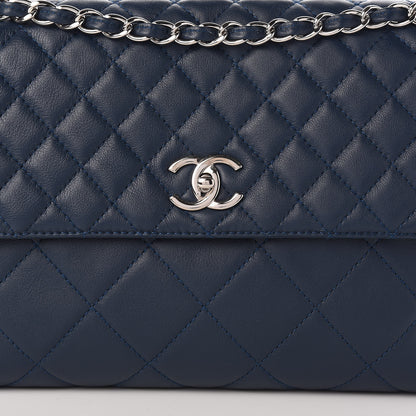 Chanel Calfskin Quilted In the Business Flap Dark Navy Blue 10 of 11