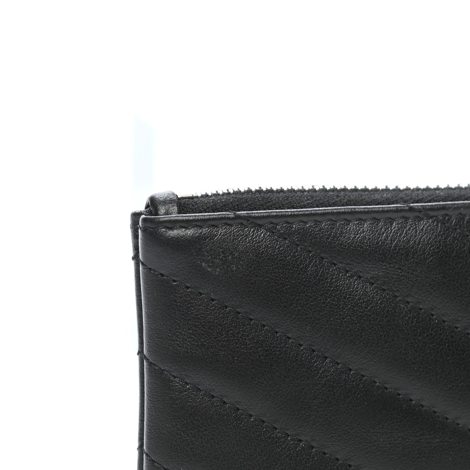 Saint Laurent Calfskin Matelasse Monogram Key Pouch Black 8 of 9