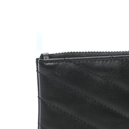 Saint Laurent Calfskin Matelasse Monogram Key Pouch Black 8 of 9