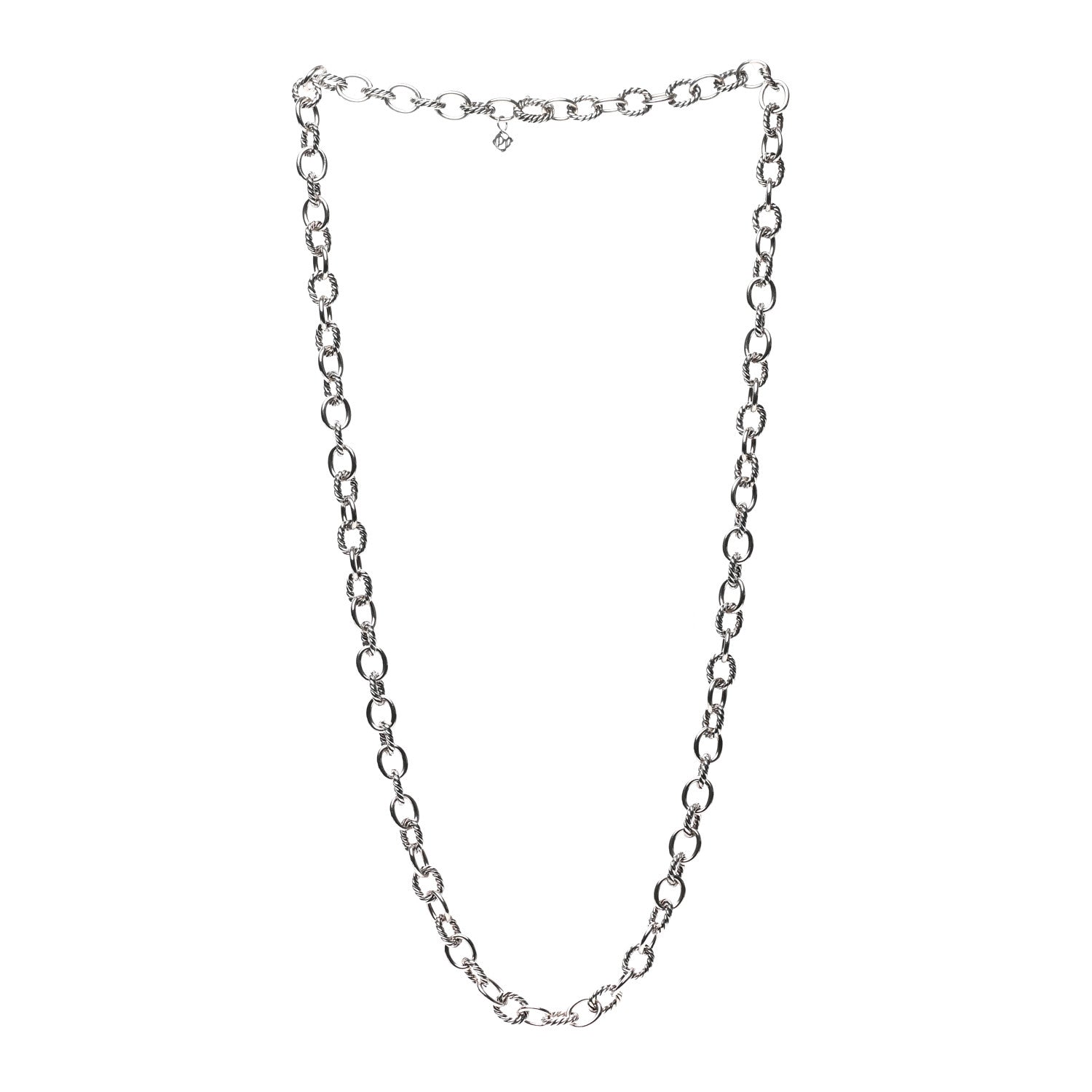 David Yurman Sterling Silver 10mm Medium Oval Link Necklace 32" 3 of 4