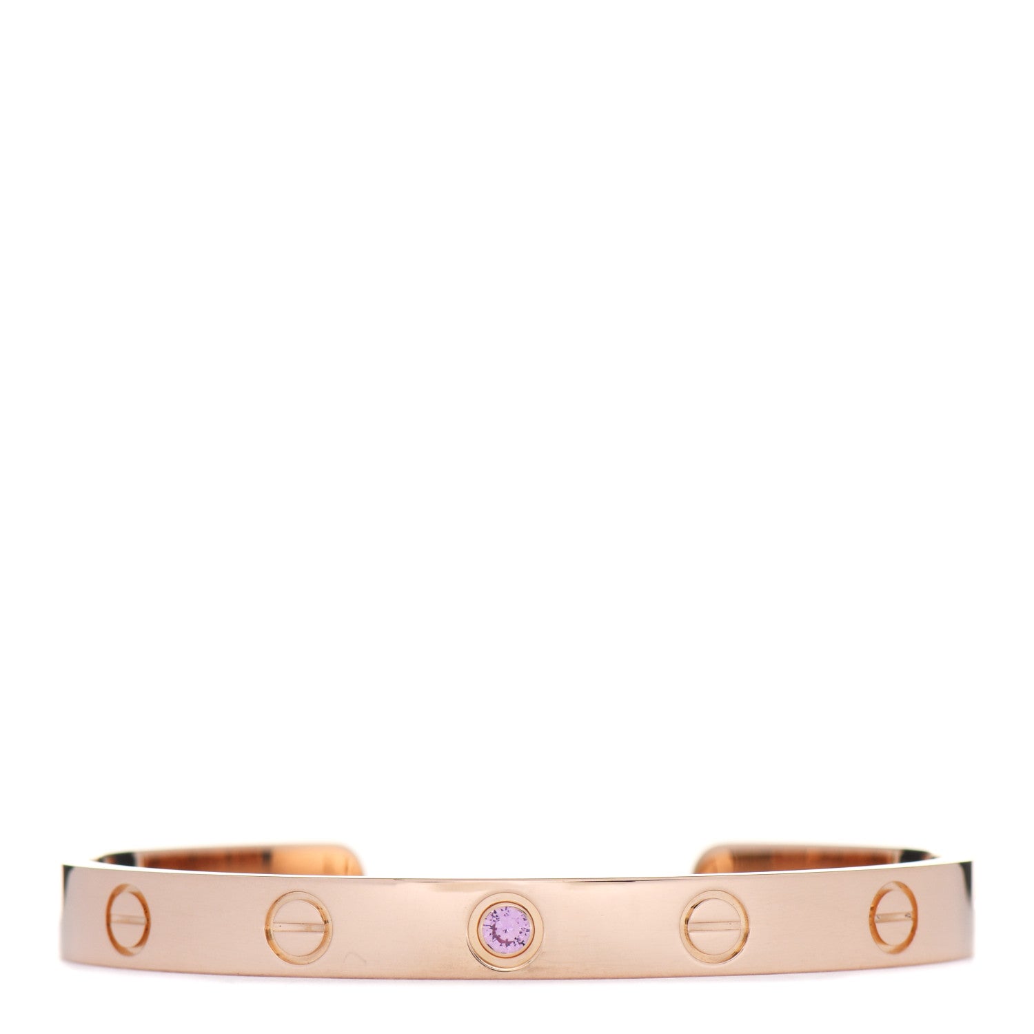 Cartier 18K Pink Gold Pink Sapphire LOVE Cuff Bracelet 16 1 of 5