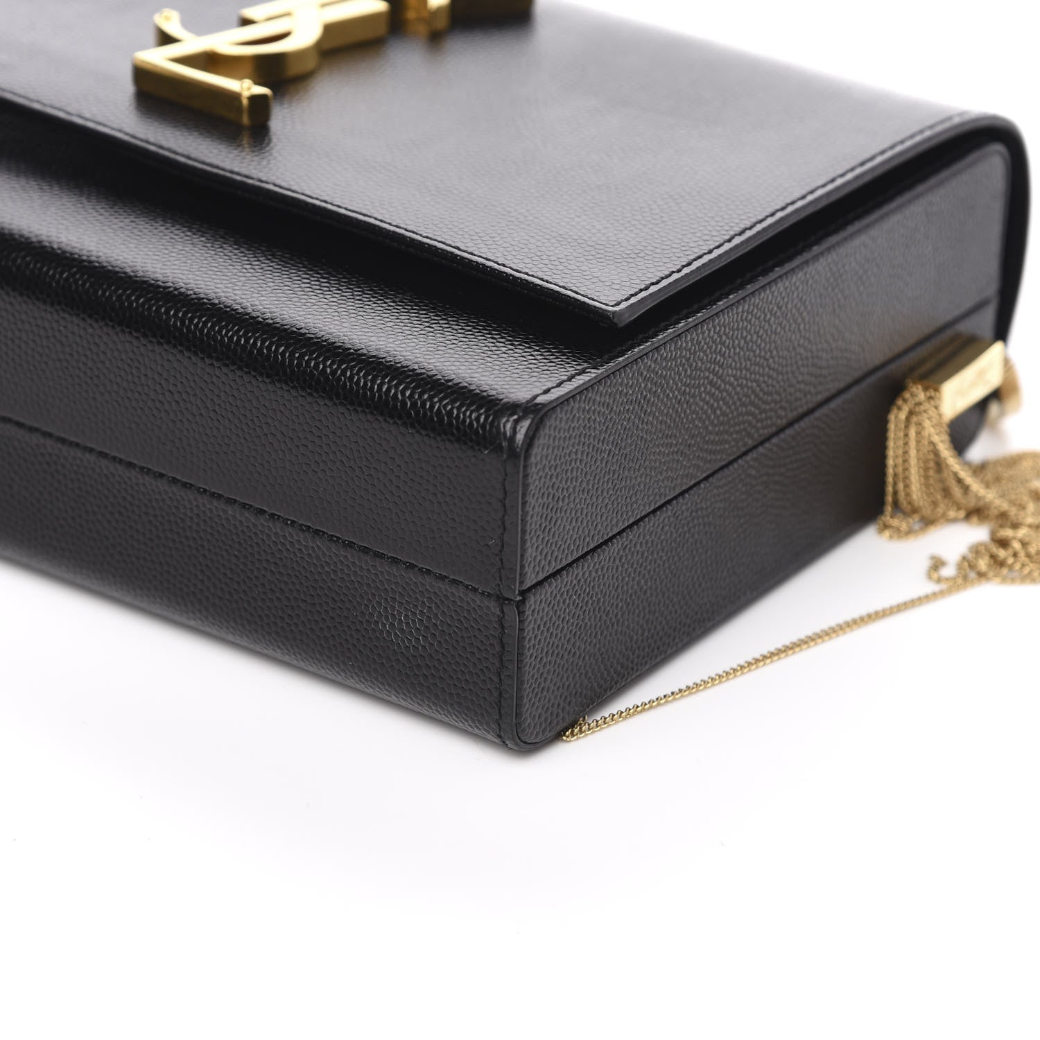 Saint Laurent Grain De Poudre Monogram Small Kate Slide Chain Crossbody Box Bag Black 9 of 10