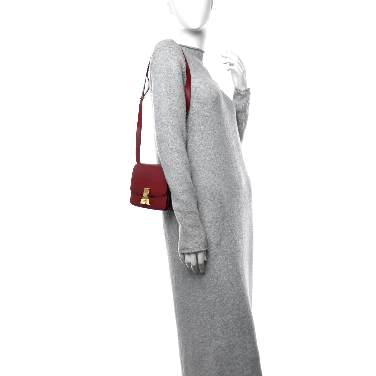 Celine Smooth Calfskin Small Classic Box Flap Bag Red 2 of 14