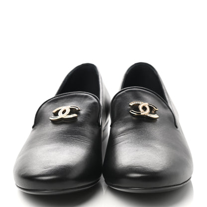 Chanel Lambskin CC Mocassin Loafers 41 Black 2 of 9