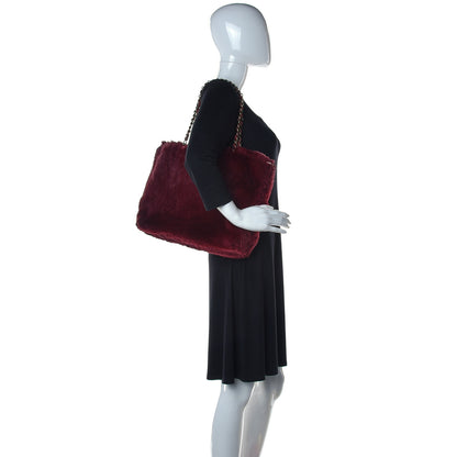 Chanel Rabbit Fur Shoulder Bag Burgundy 2 of 15