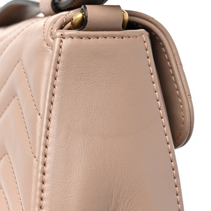 Gucci Calfskin Matelasse Mini GG Marmont Top Handle Shoulder Bag Porcelain Rose 11 of 12