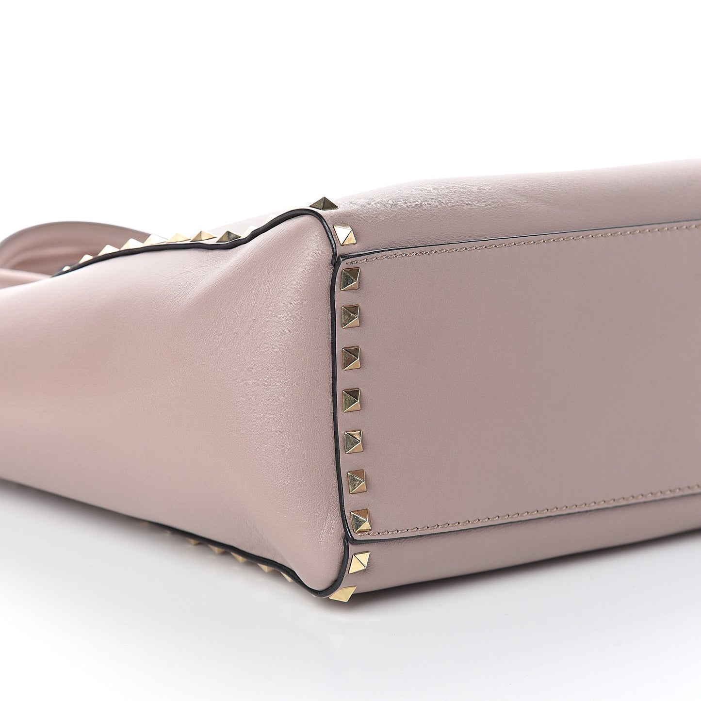 Vitello Rockstud Double Handle Tote Poudre