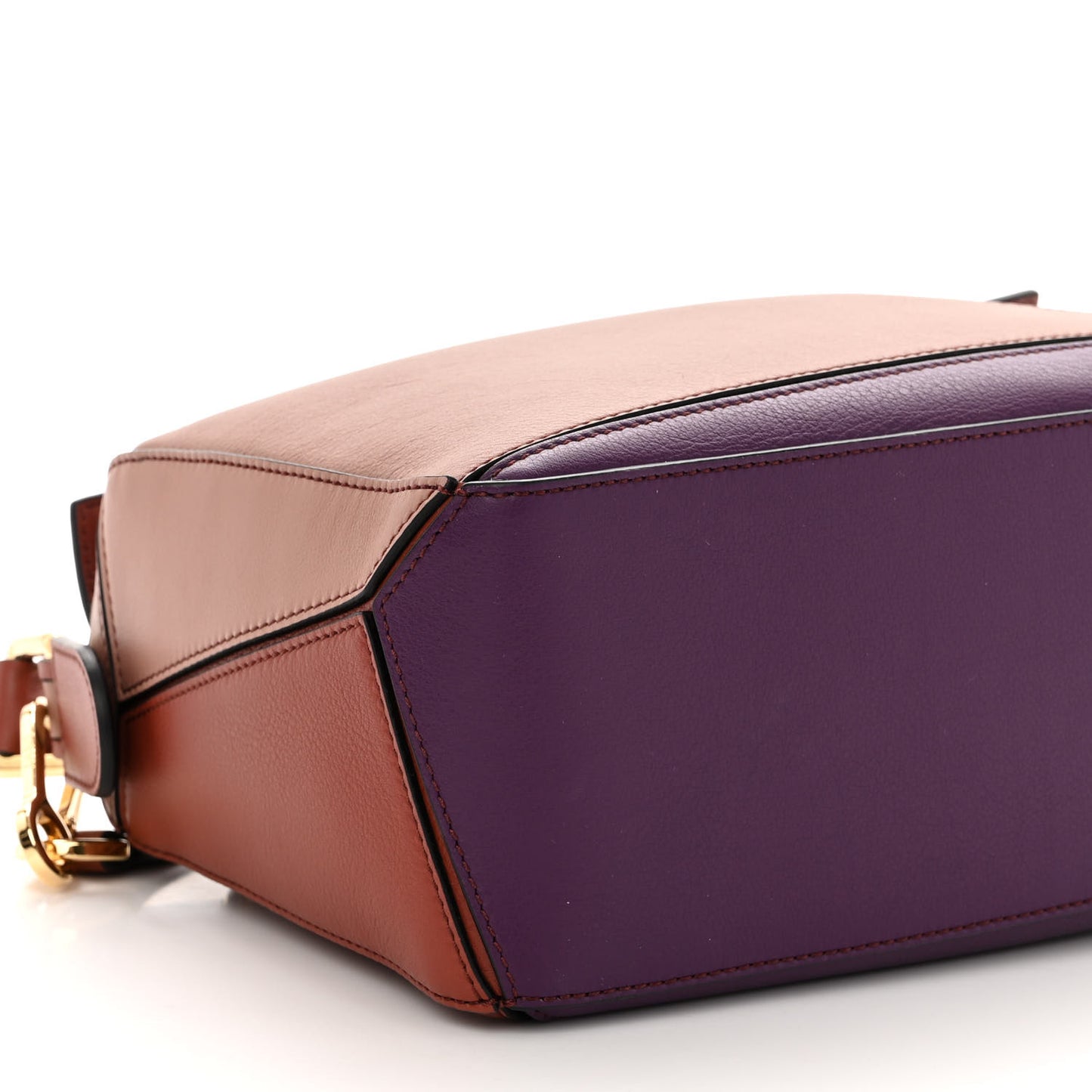 Calfskin Small Puzzle Bag Dark Rust Dark Purple