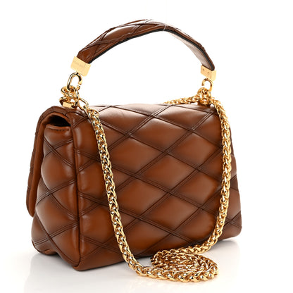 Louis Vuitton Lambskin Malletage Top Handle GO-14 MM Tan 4 of 10