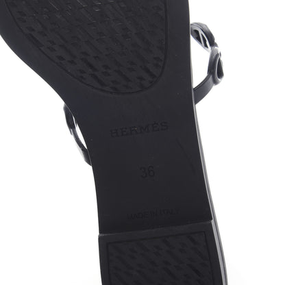 Hermes Rubber Chaine d'Ancre Rivage Sandals 36 Black 6 of 9