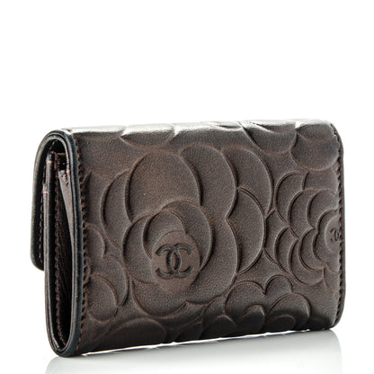 Chanel Metallic Lambskin Camellia Embossed Card Holder Brown 3 of 8