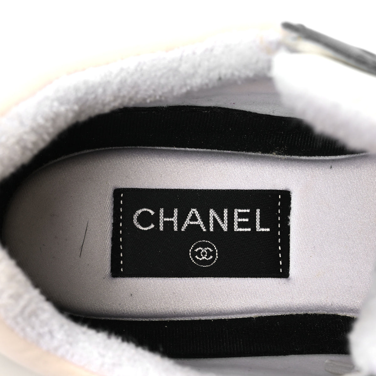 Chanel Nylon Lambskin Suede Calfskin CC Sneakers 40 Blue White Black 8 of 10