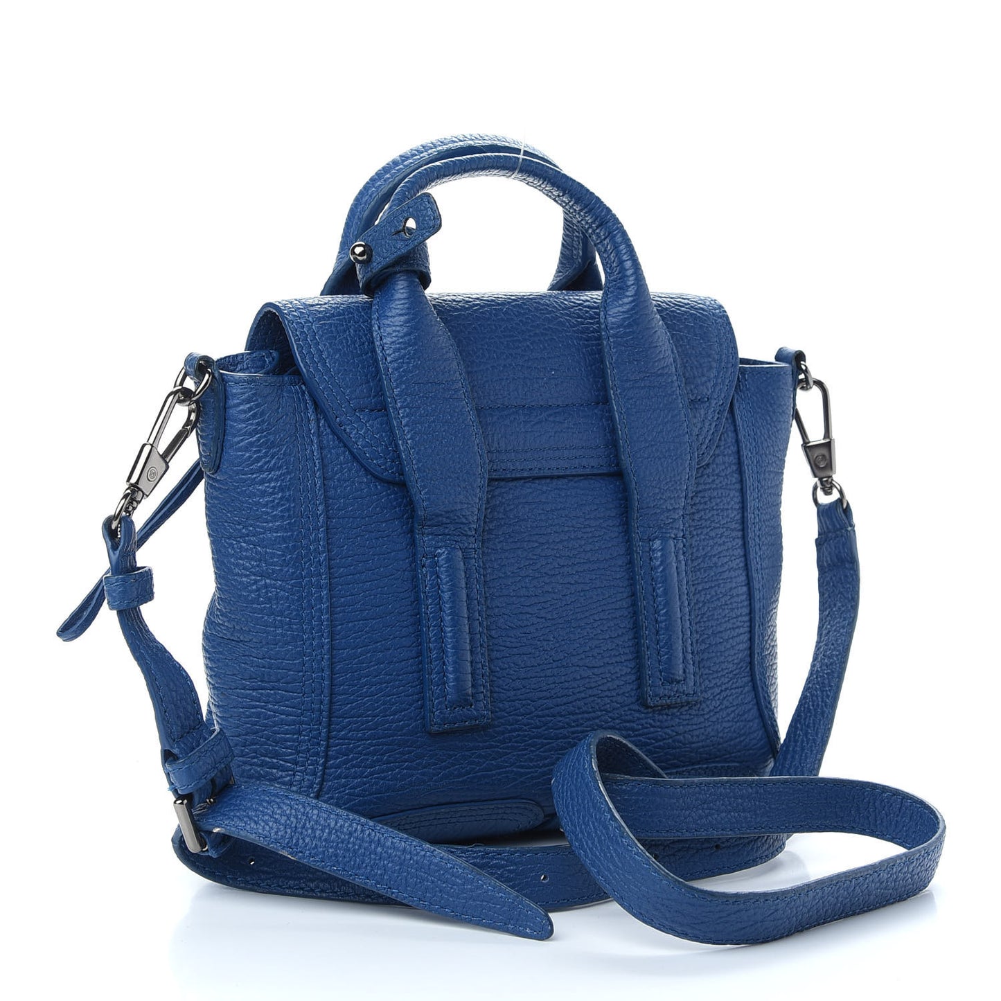 Textured Calfskin Mini Pashli Satchel Cerulean
