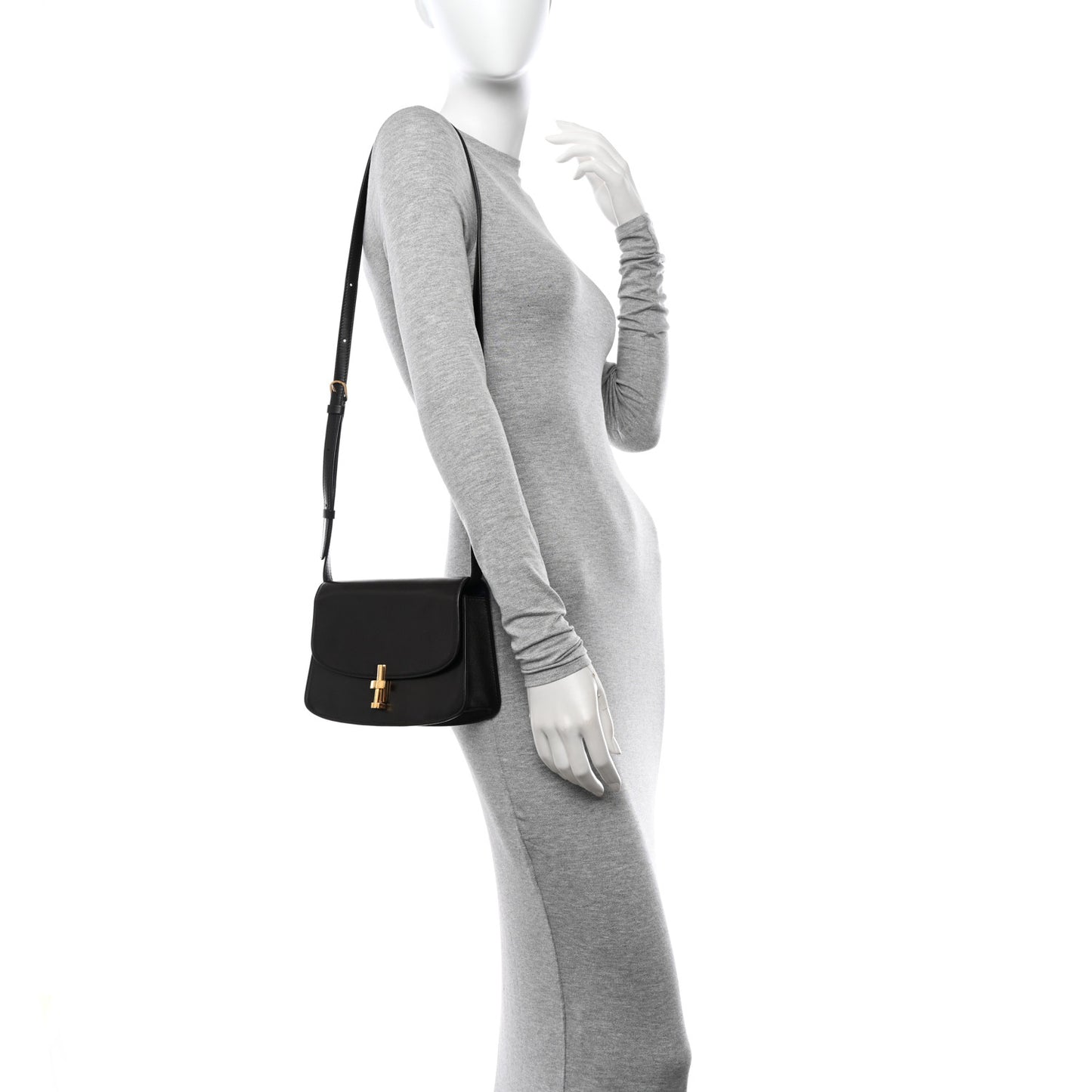 Sleek Calfskin The Sofia 8.75 Crossbody Dark Brown