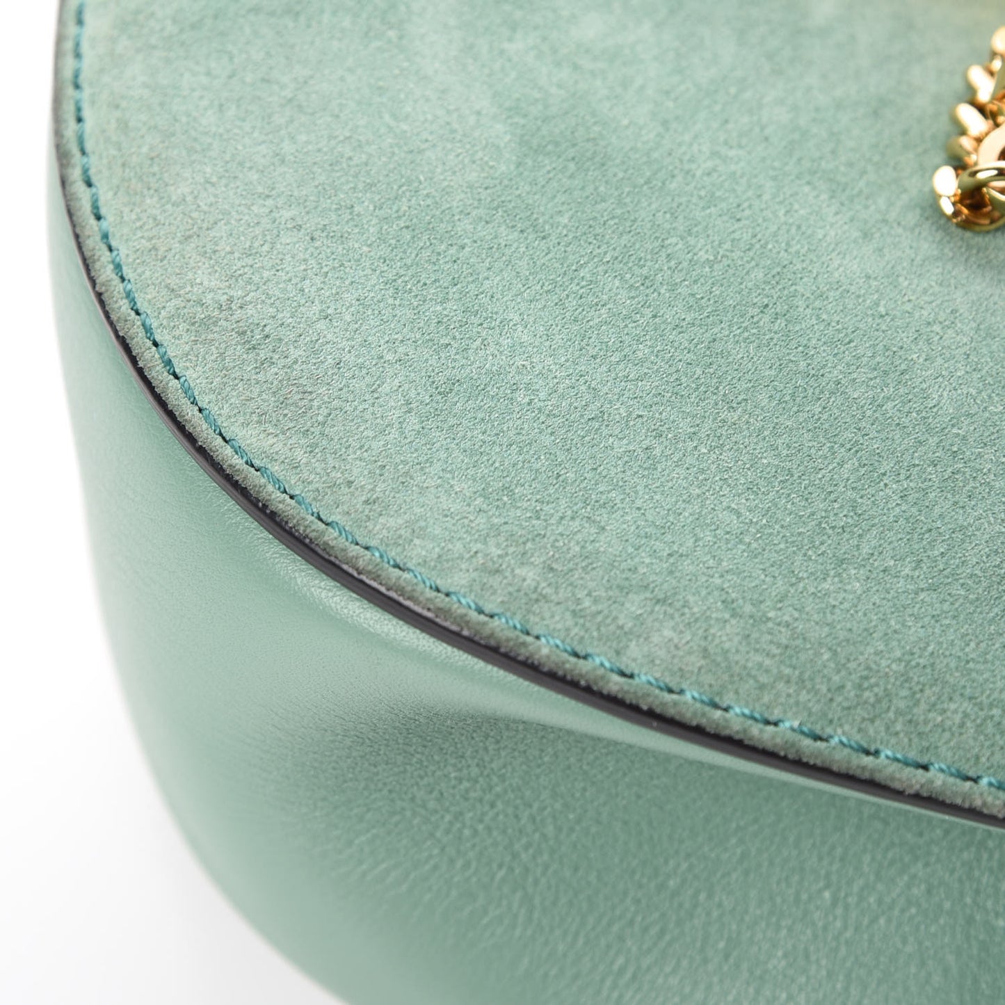 Suede Smooth Calfskin Mini Drew Shoulder Bag Happy Green