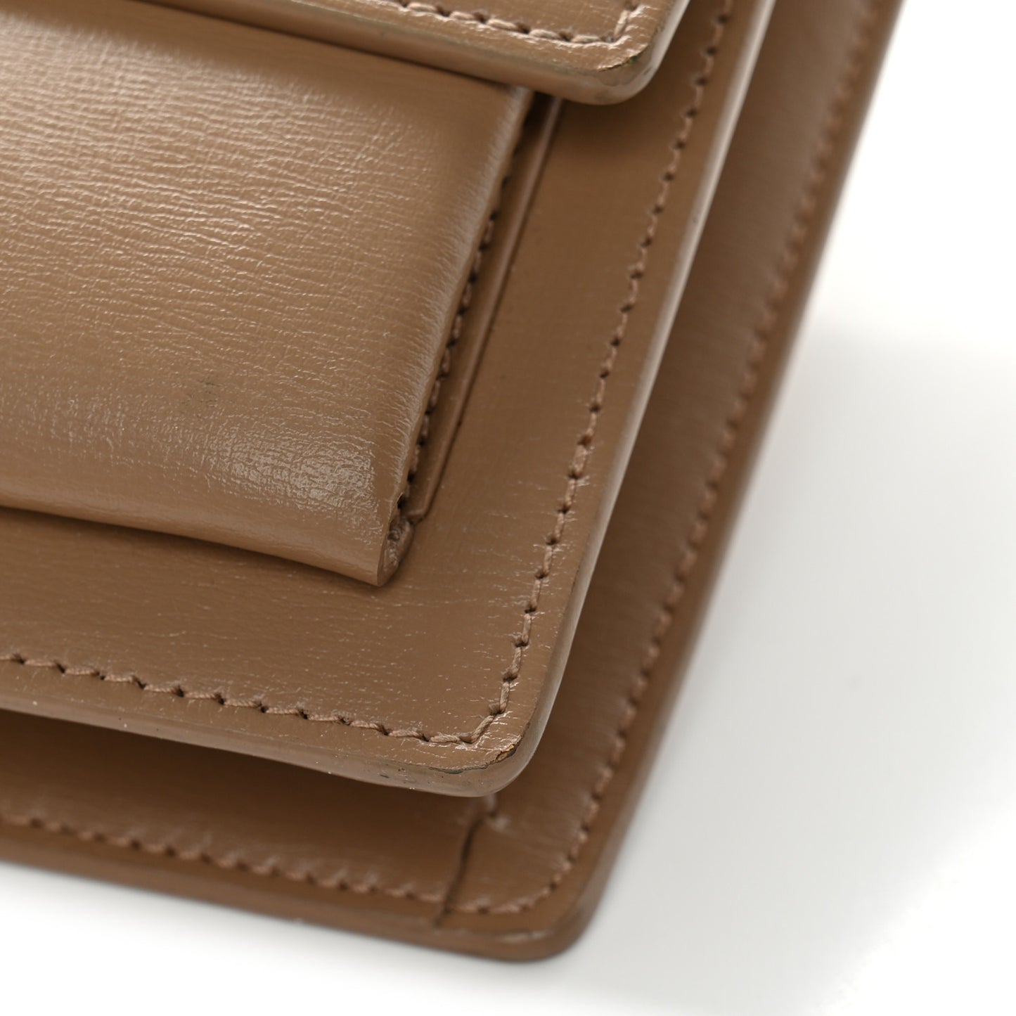 Smooth Calfskin Medium Monogram Sunset Satchel  Natural Tan
