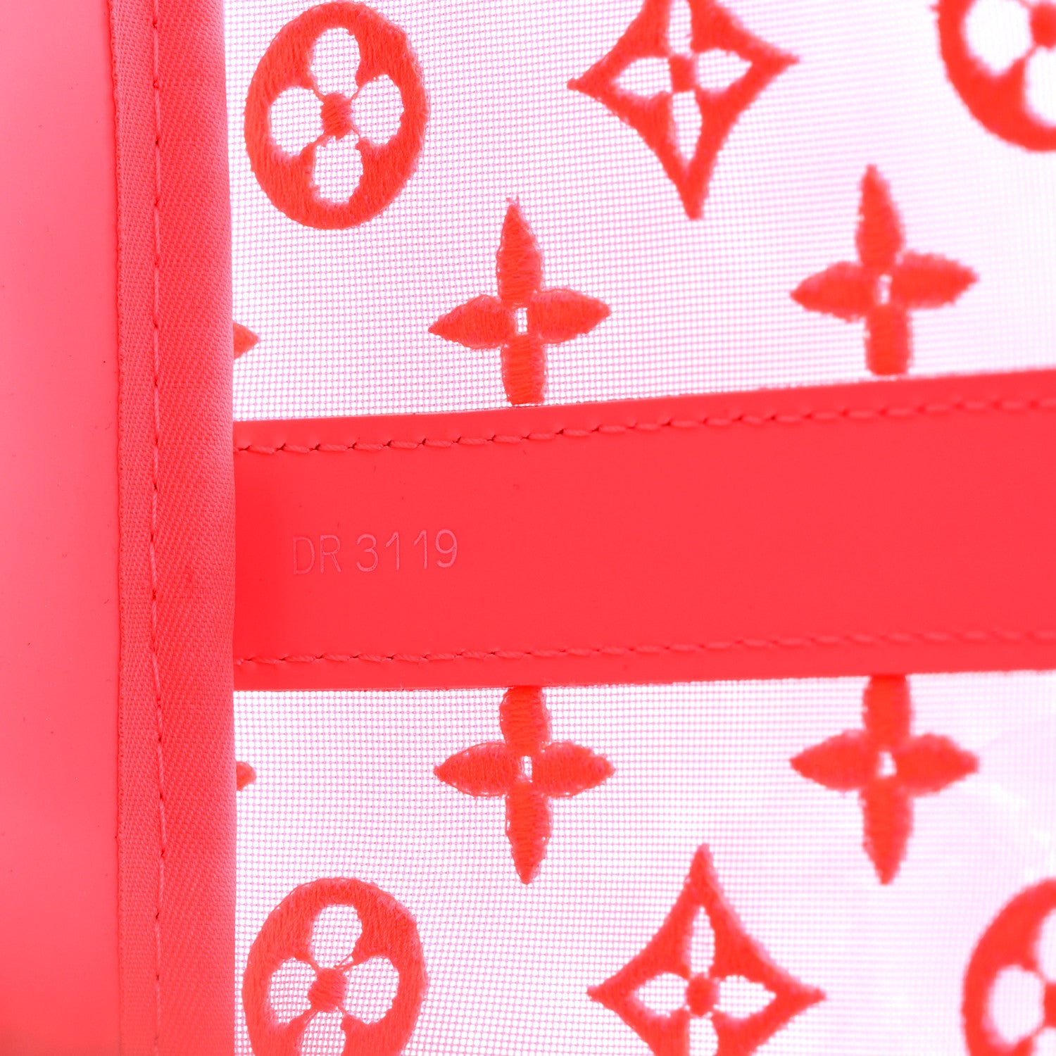 Louis Vuitton Monogram Fluo See Through Keepall Bandouliere 50 Rose 8 of 11