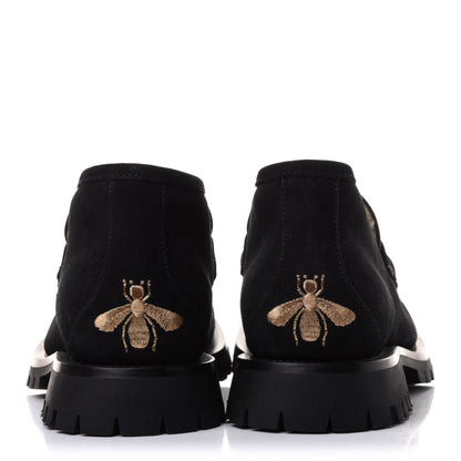 Gucci Suede Shearling Mens Harald Horsebit Ankle Boots 7 Black Butterscotch 5 of 10