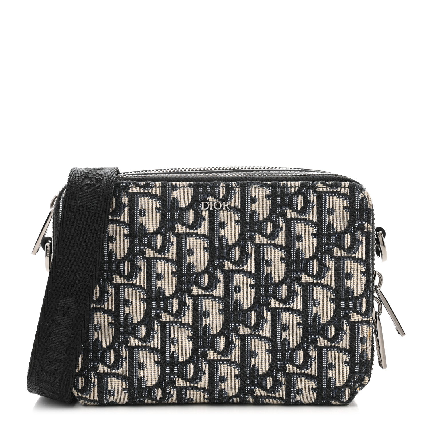 Christian Dior Oblique Pouch Beige Black 1 of 14